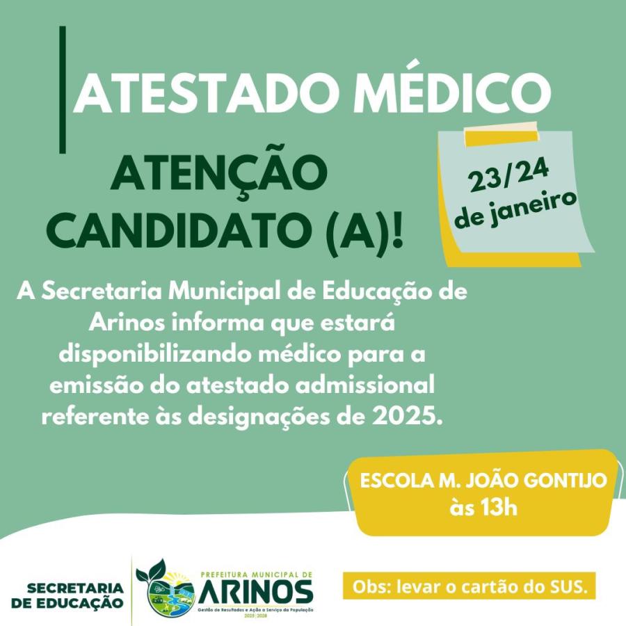 ATESTADO MÉDICOS PARA DESIGNAÇÕES 2025