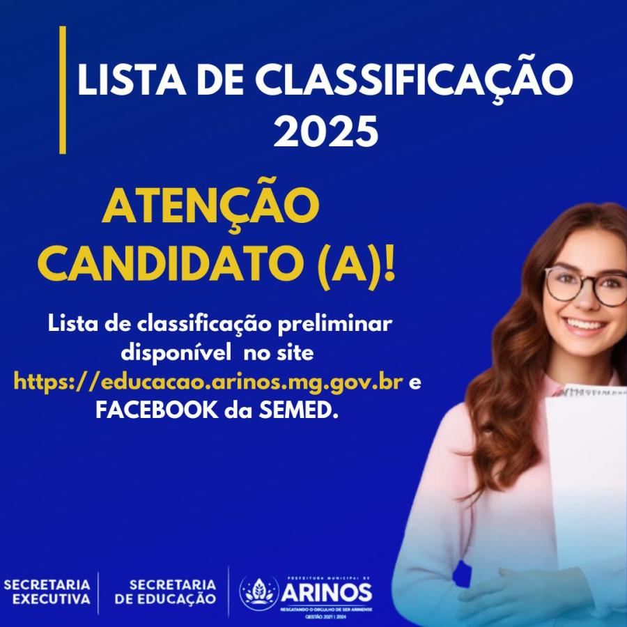 LISTA CLASSIFICAÇÃO SERVENTE ESCOLAR